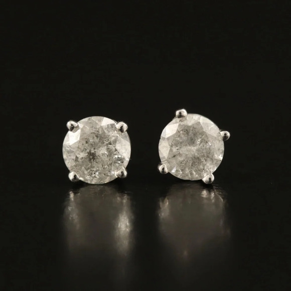 14K 0.78 CTW Diamond Stud Earrings - Picture 1 of 5